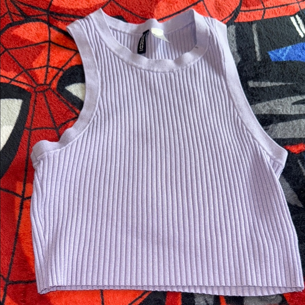Lavender Ribbed Crop Top